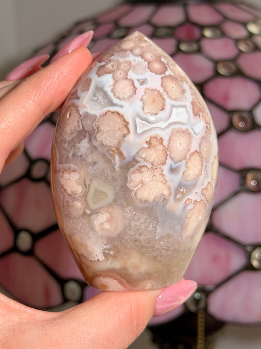 Flower agate x pink amethyst flame