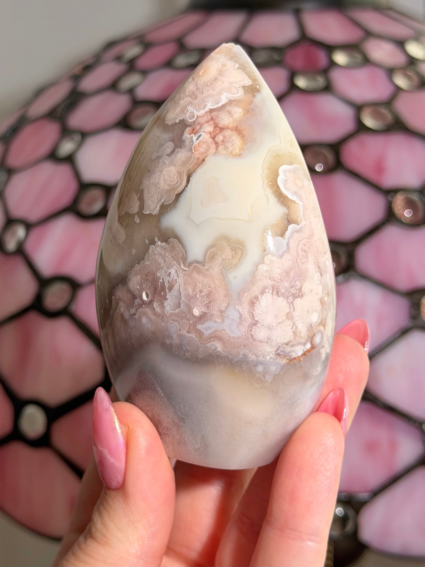 Flower agate x pink amethyst flame