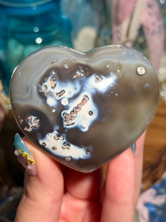 Orca agate heart