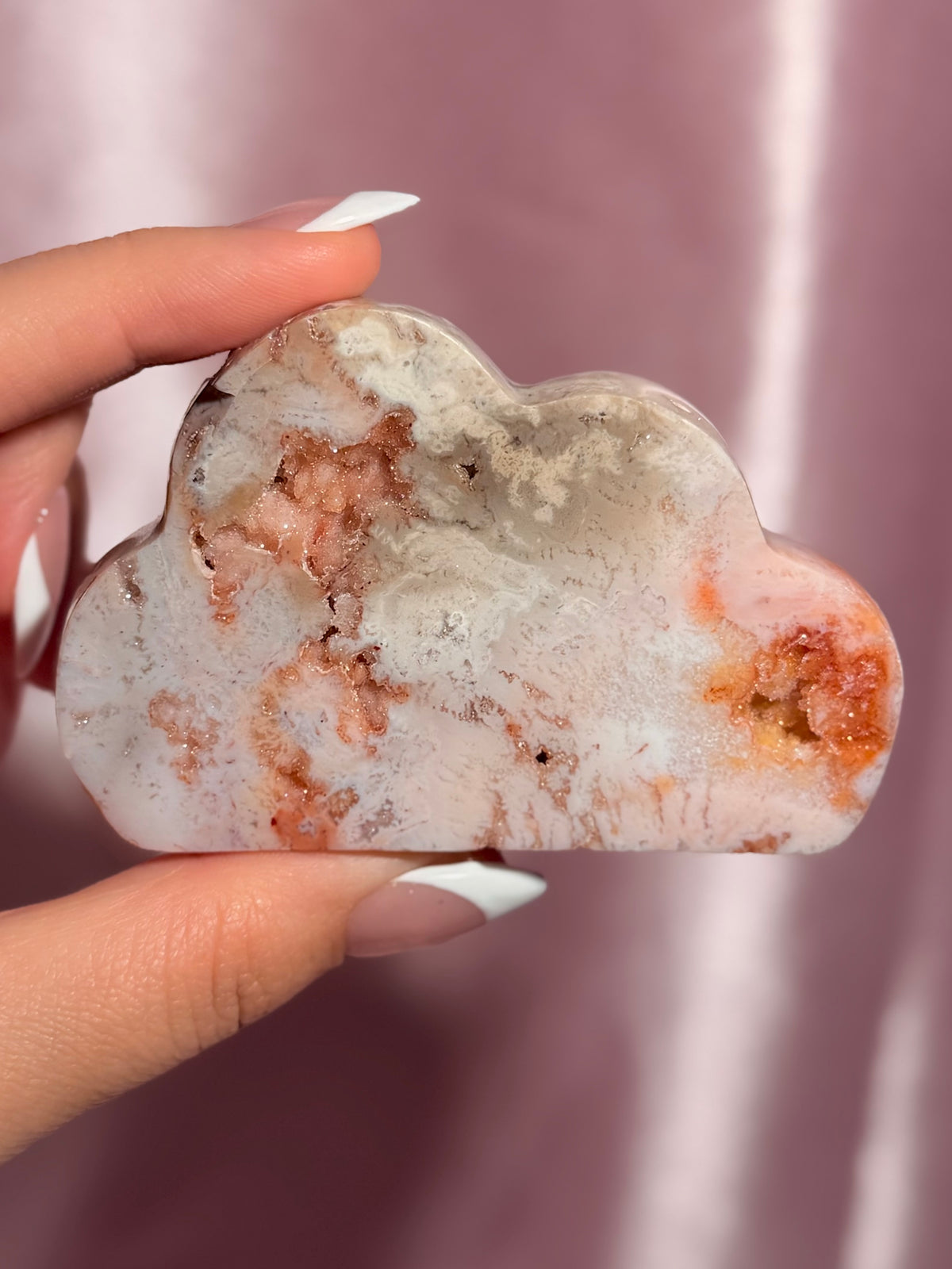Indonesian Pink Carnelian Cloud Carving (Q)