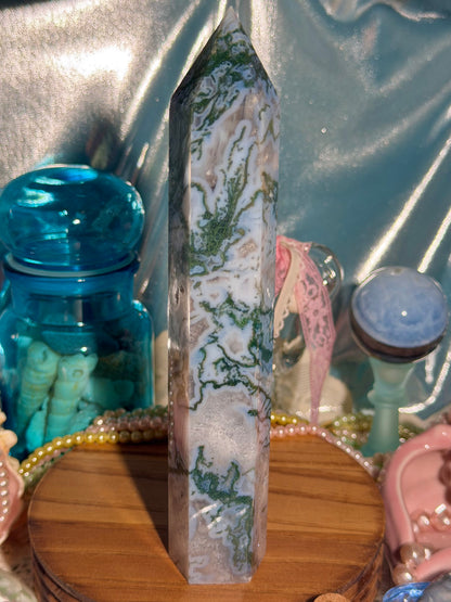 Moss agate tower