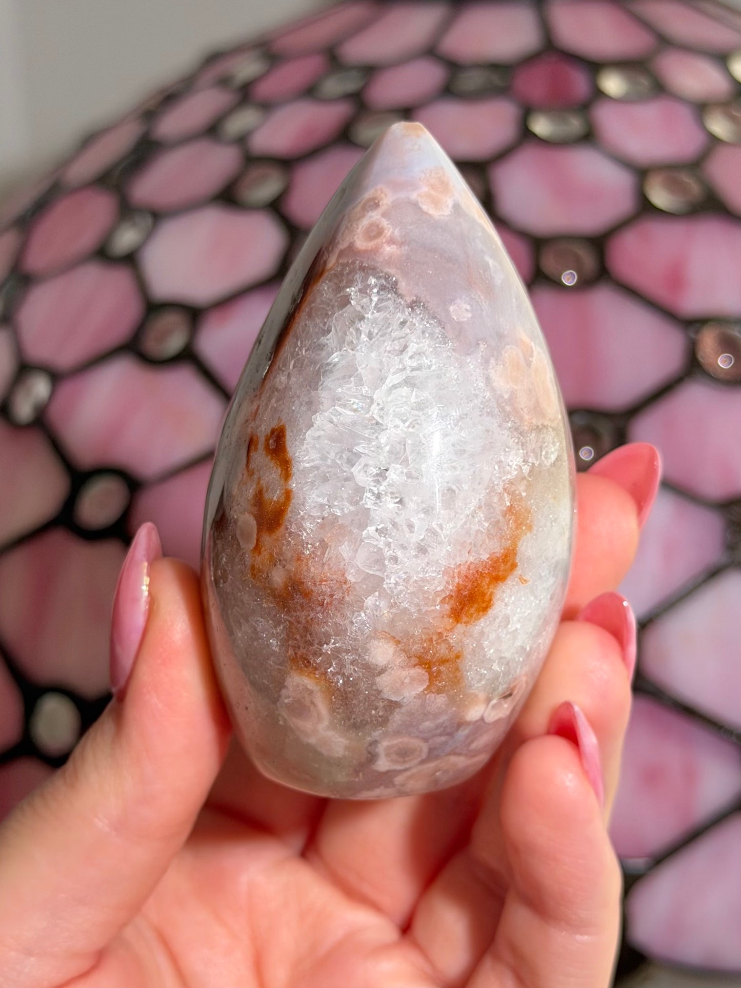 Flower agate x pink amethyst flame