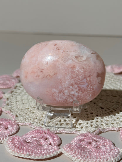 Carnelian x flower agate palmstone