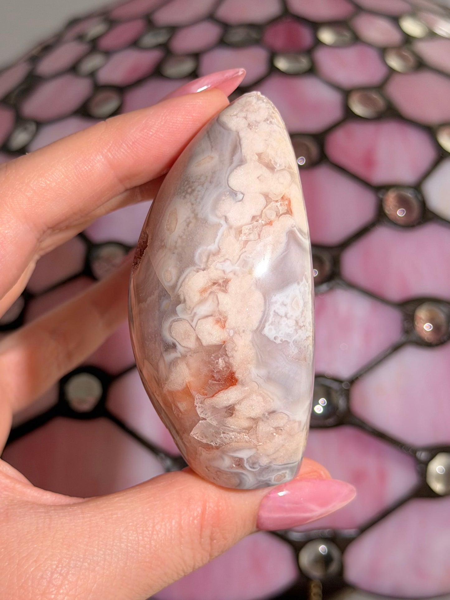 Flower agate x pink amethyst flame