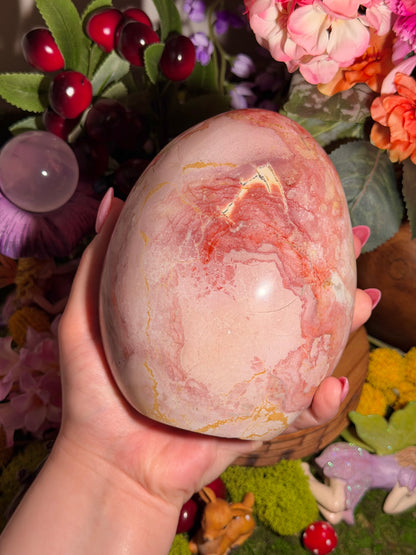 Large pink sea jasper freeform