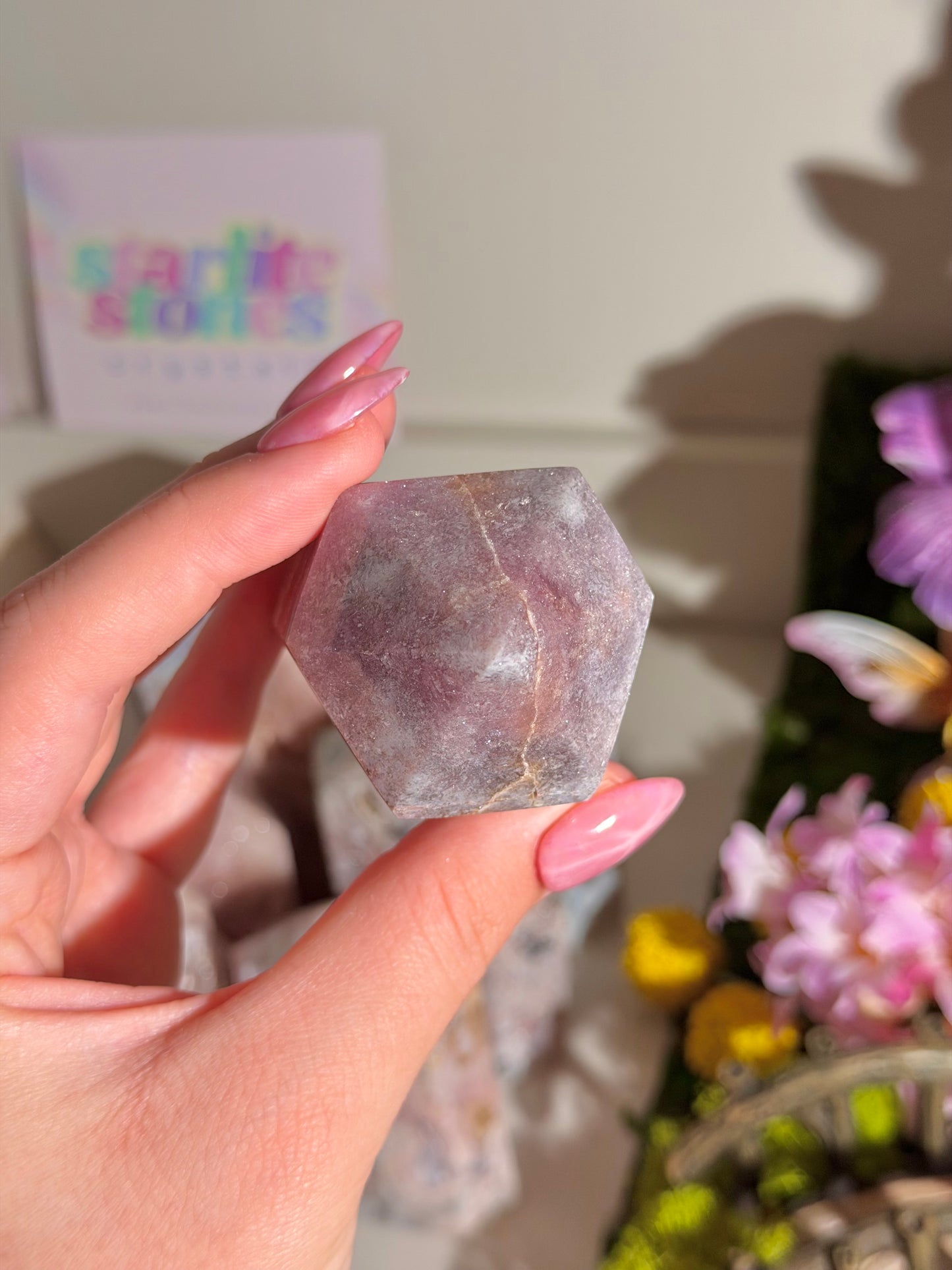 Sparkly purple pink amethyst tower from Brazil