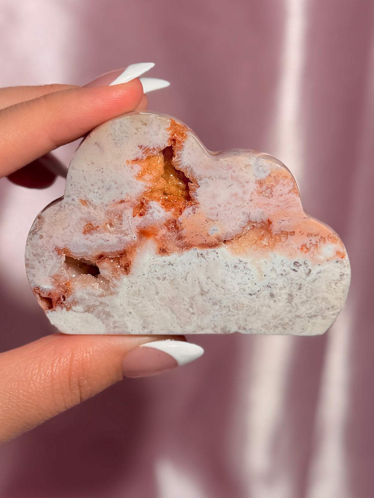 Indonesian Pink Carnelian Cloud Carving (F)