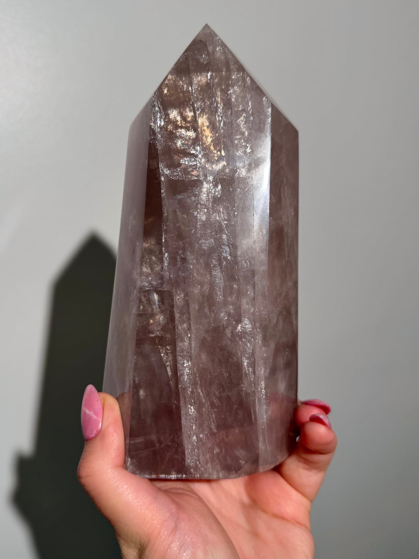 Statement Purple “iced tea” star rose quartz tower