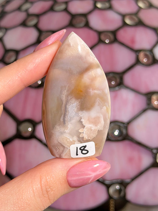 Flower agate x pink amethyst flame