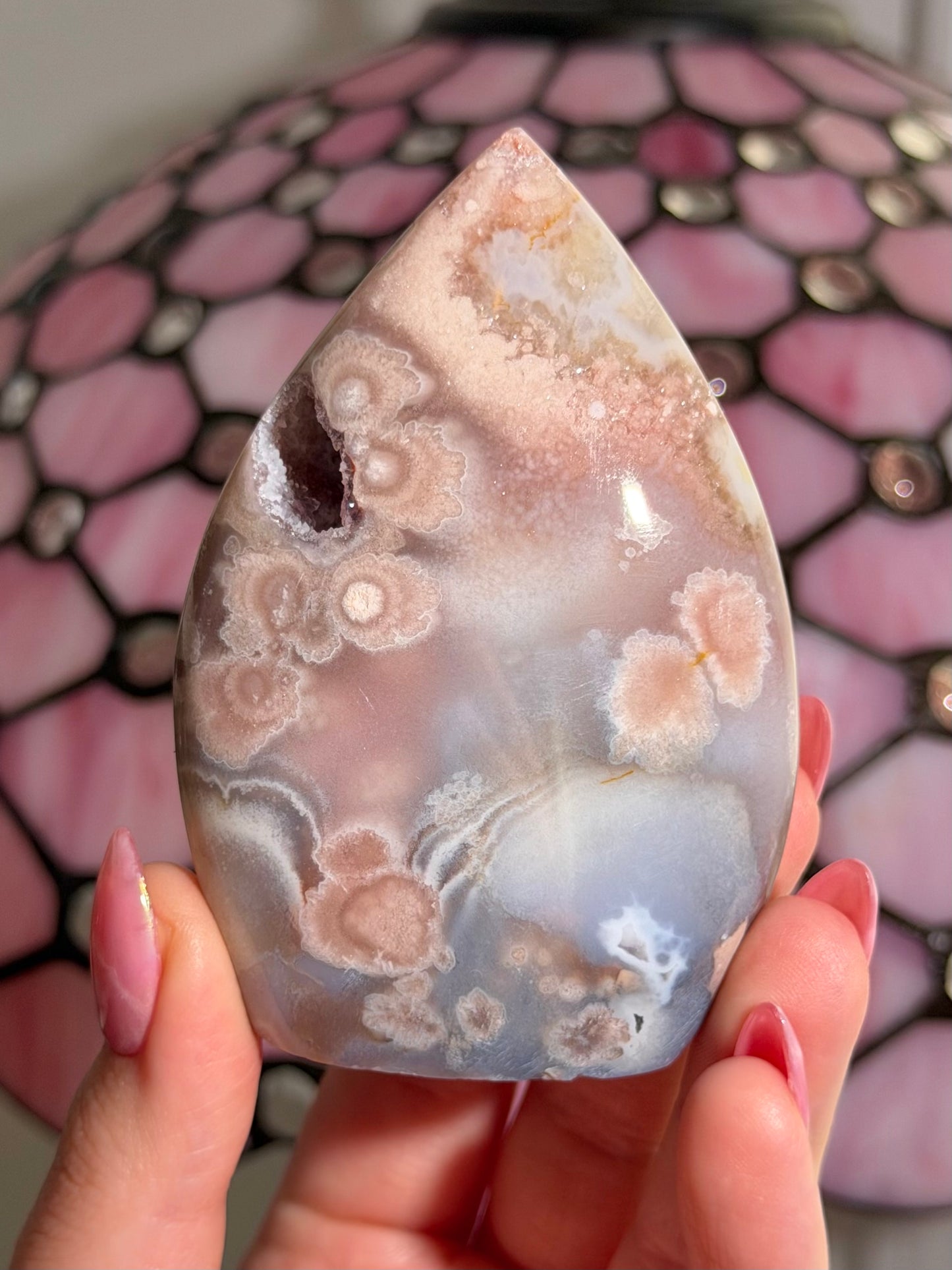 Flower agate x pink amethyst flame