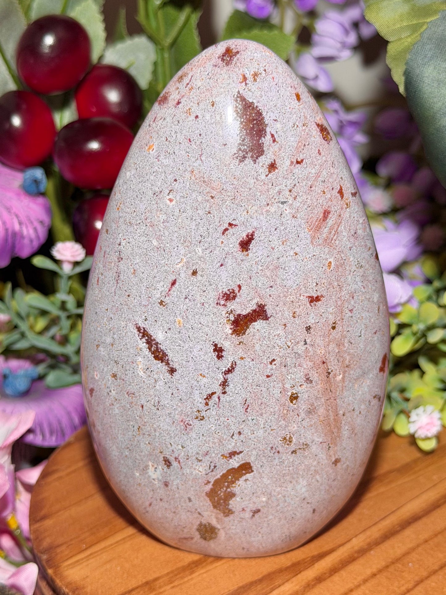 Pastel purple "fuzzy sweater" sea jasper freeform