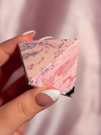 Peruvian Pink Rhodonite Pyramid