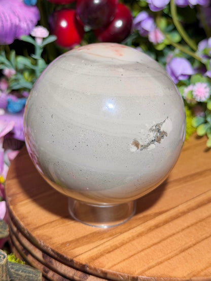 Strawberry zebra jasper sphere