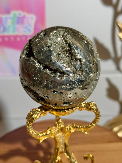 Golden pyrite sphere from Peru