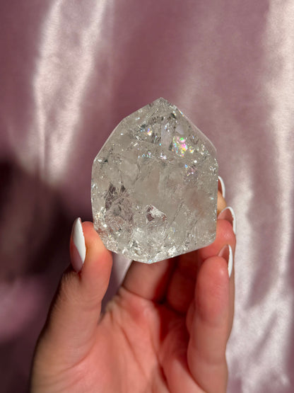 Brazilian Clear Crackle Quartz Tower