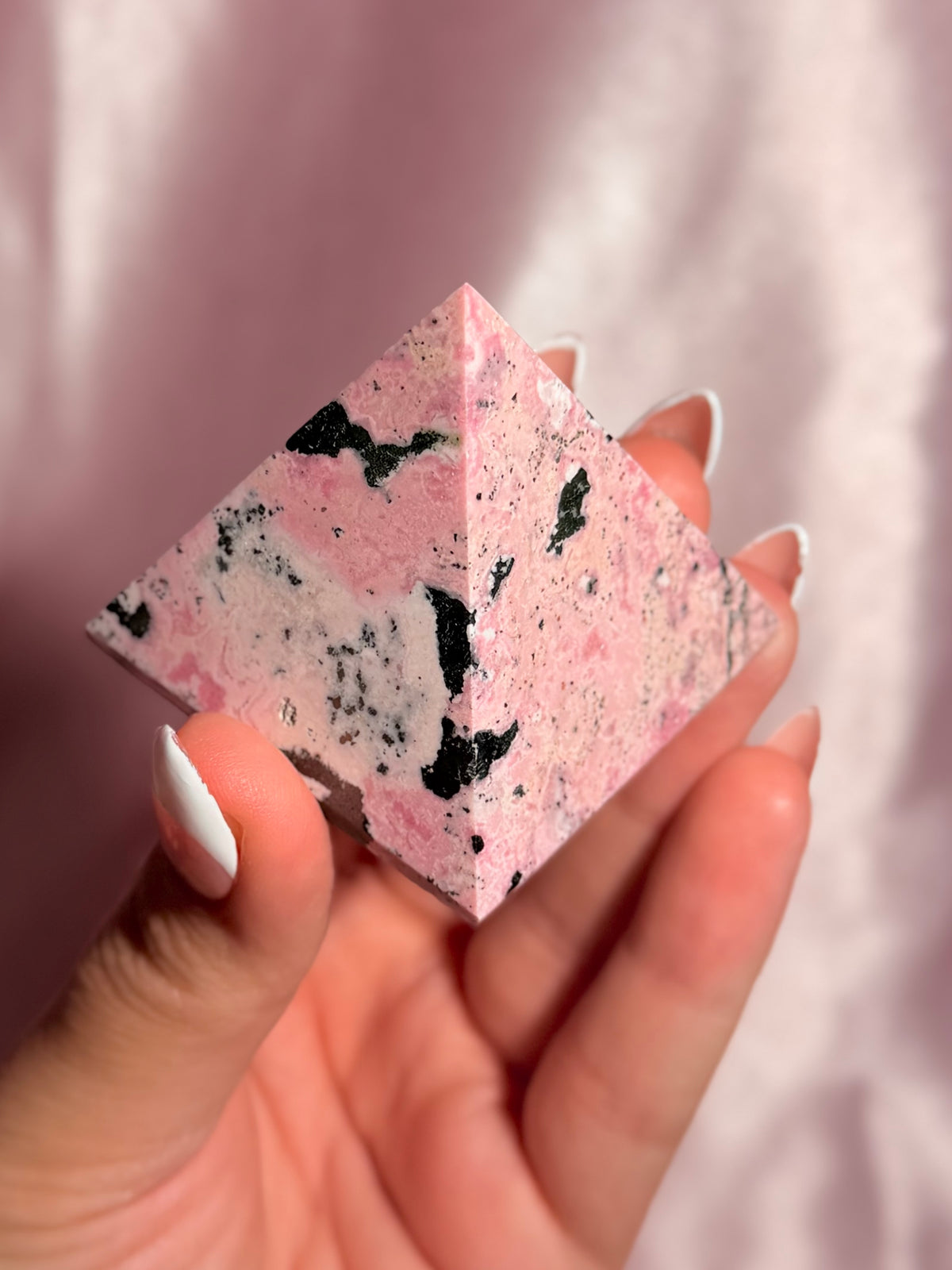 Peruvian Pink Rhodonite Pyramid