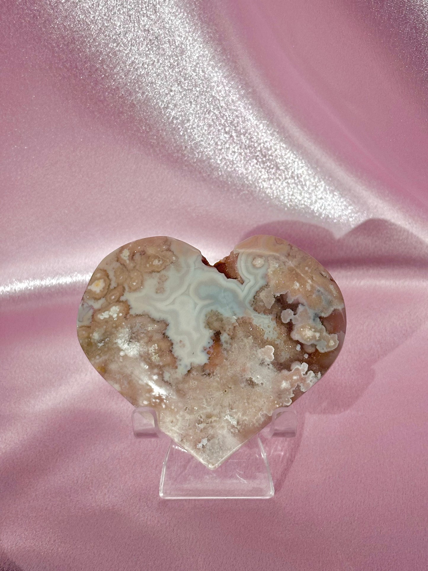 Flower agate heart (D)