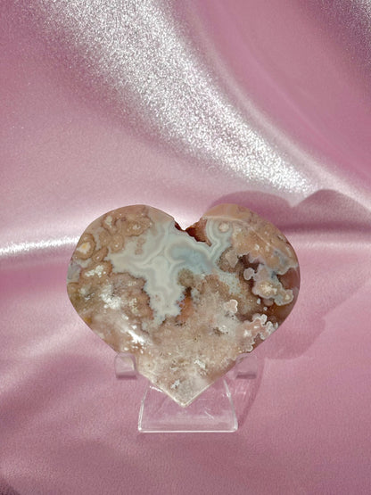 Flower agate heart (D)