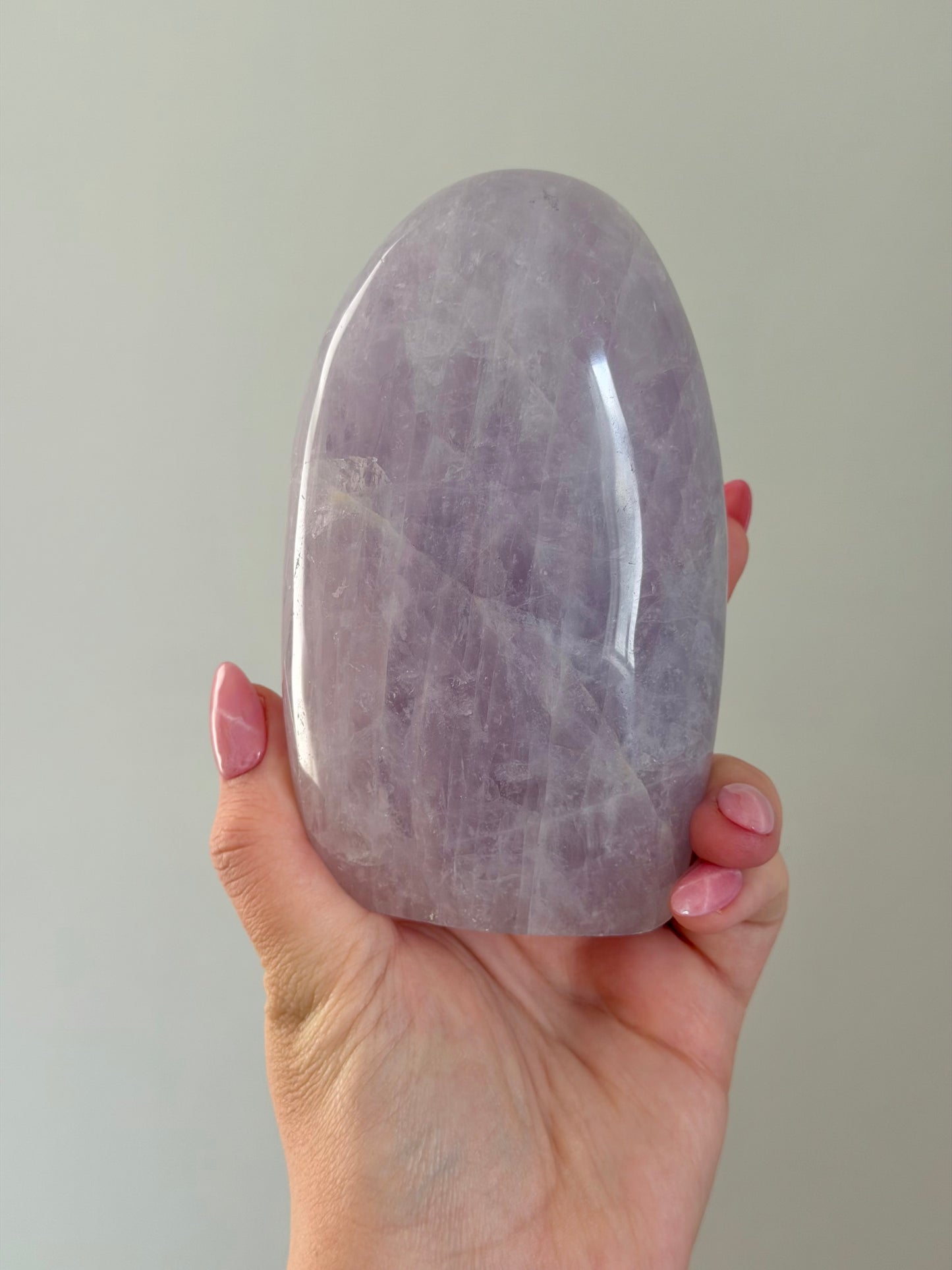 Icy lavender rose quartz freeform