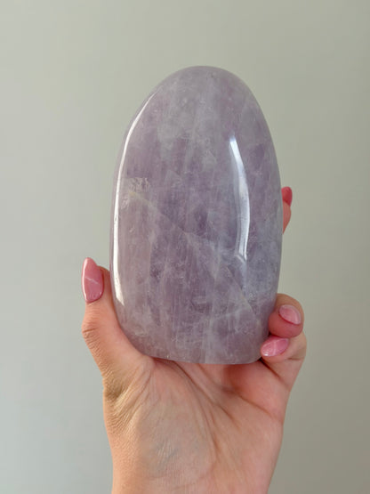Icy lavender rose quartz freeform