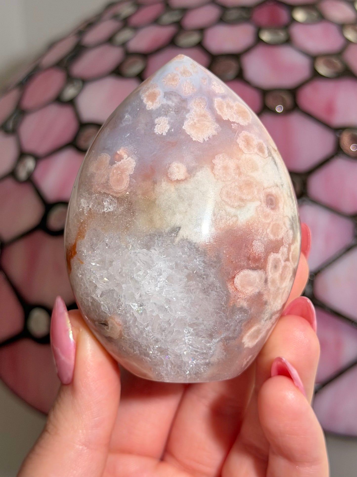 Flower agate x pink amethyst flame