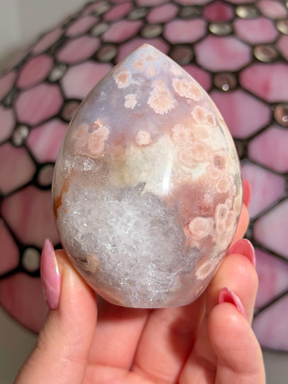 Flower agate x pink amethyst flame