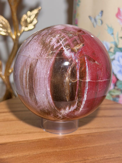 Pink petrified wood sphere *imperfect