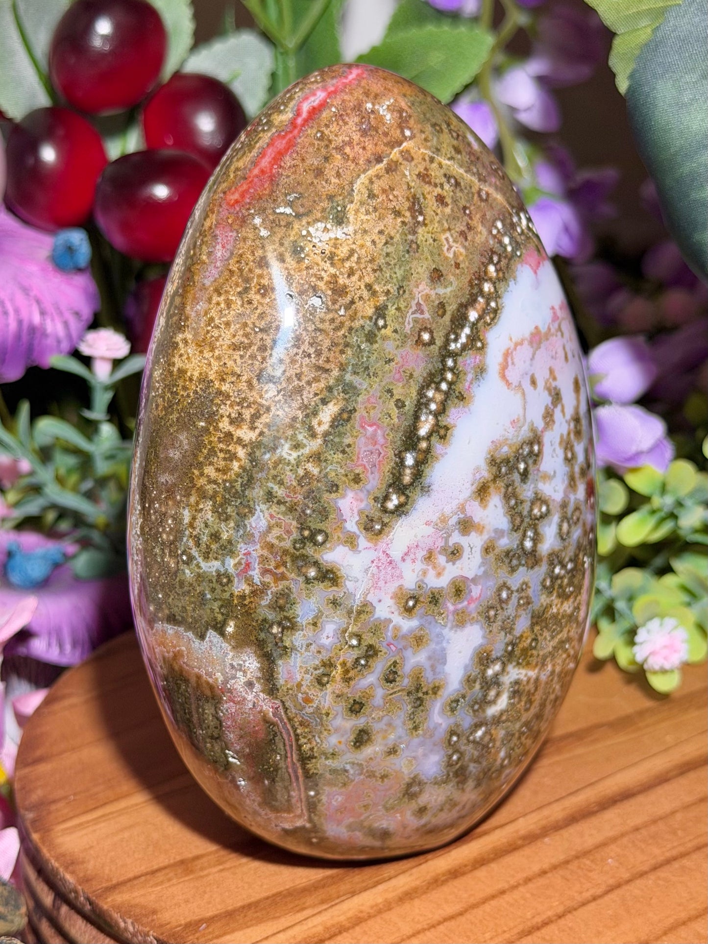 Pink & green sea jasper freeform