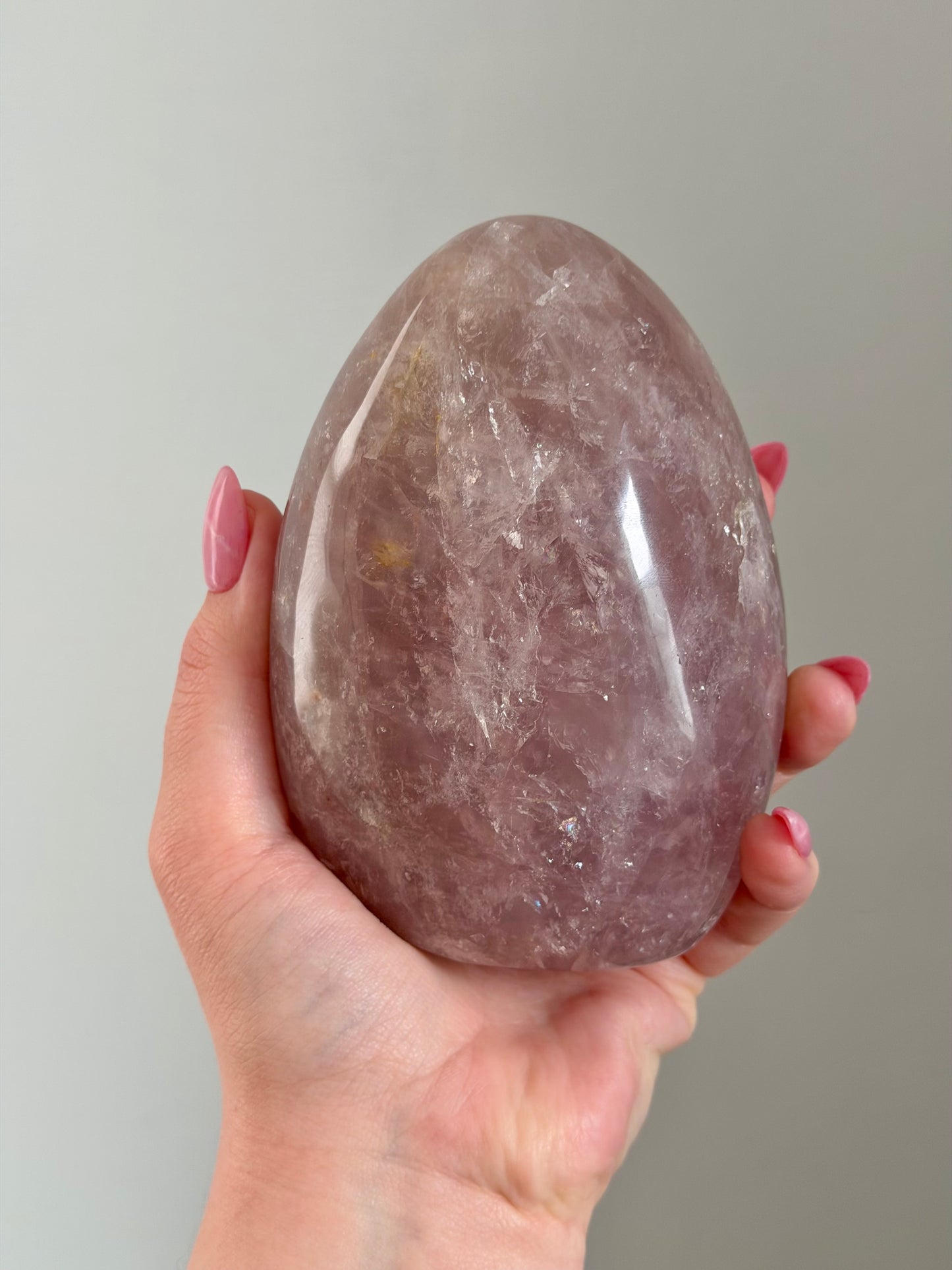 Rainbow filled purple-toned star rose quartz freeform