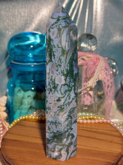 Moss agate tower 58B