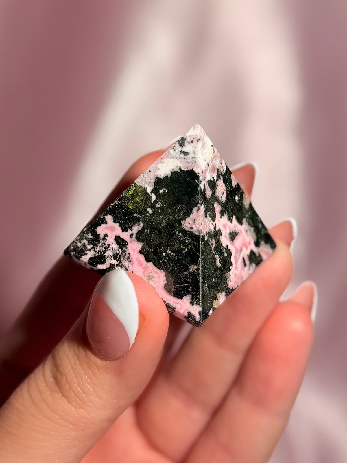 Peruvian Pink Rhodonite Pyramid