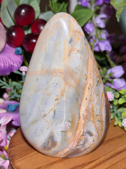 Pastel sea jasper freeform with pops of pink