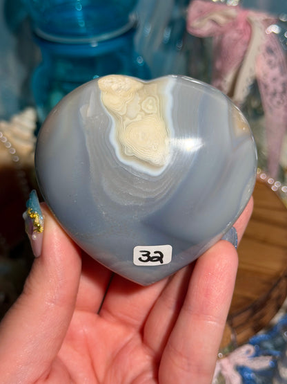 Orca agate heart