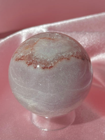 Pastel sparkly pink Brazilian pink amethyst sphere