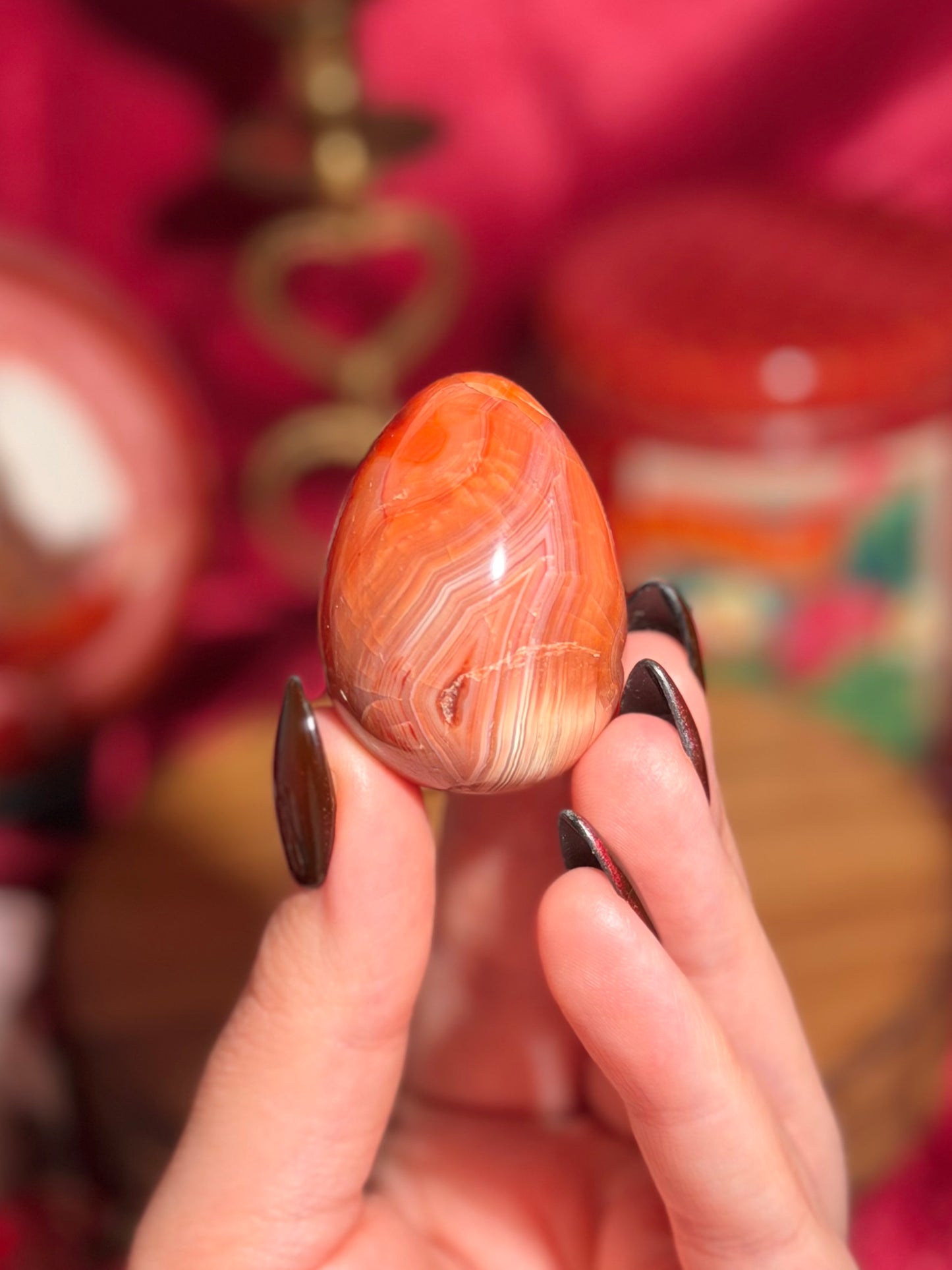 Toasty strawberry carnelian egg