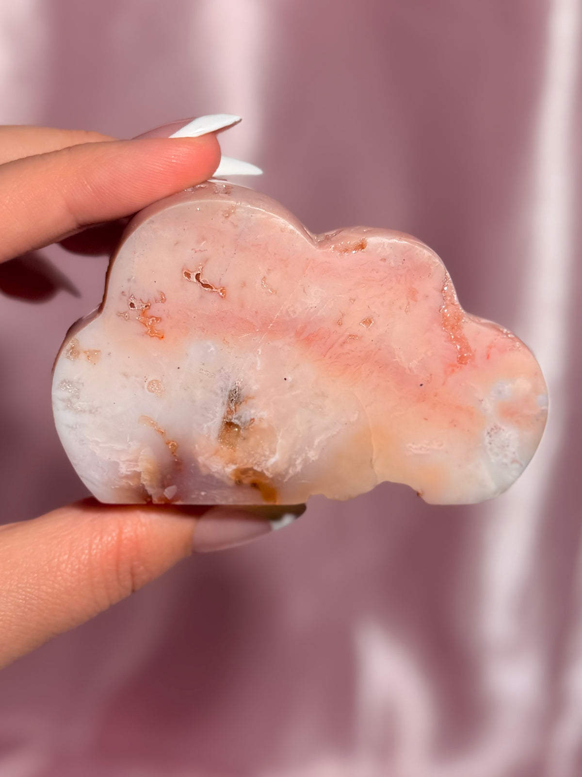 Indonesian Pink Carnelian Cloud Carving (I)