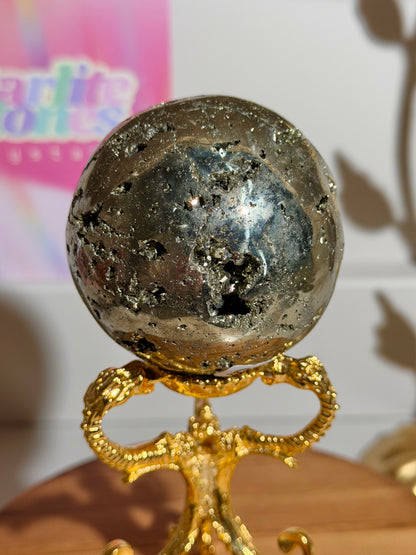Golden pyrite sphere from Peru