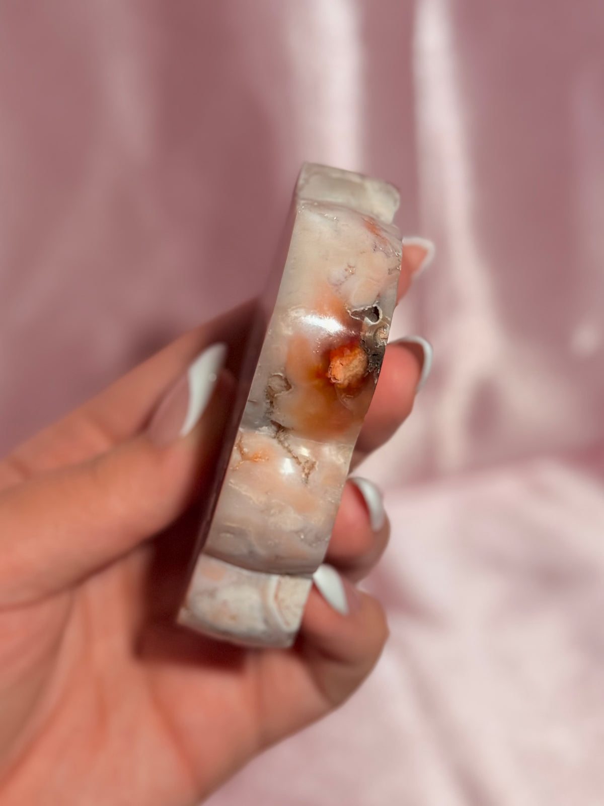 Indonesian Pink Carnelian Cloud Carving (A)
