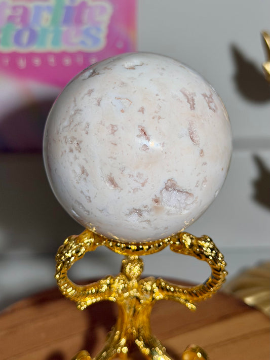 Pink carnelian sphere from Indonesia (44A)