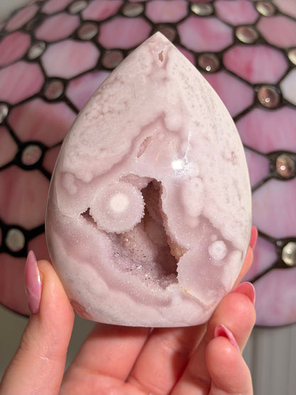 Flower agate x pink amethyst flame