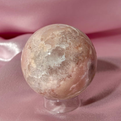Pink amethyst flower agate sphere *imperfect (H)