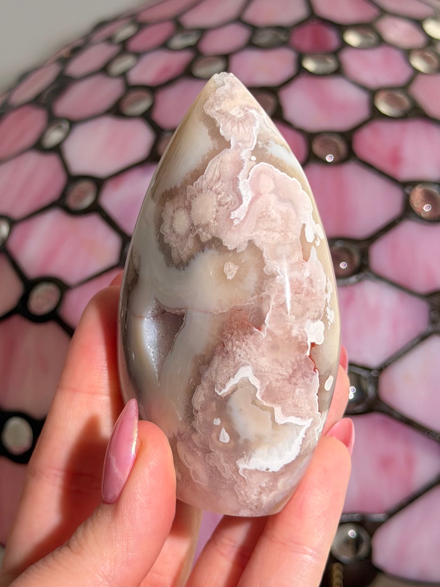 Flower agate x pink amethyst flame