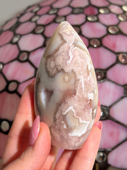 Flower agate x pink amethyst flame