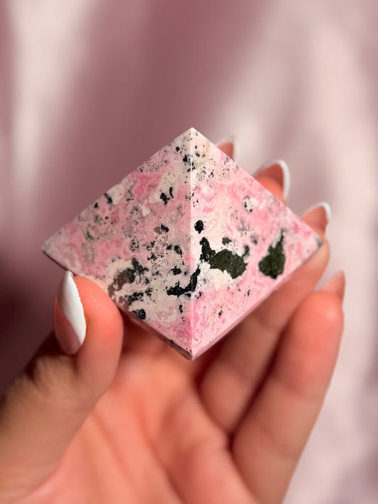 Peruvian Pink Rhodonite Pyramid