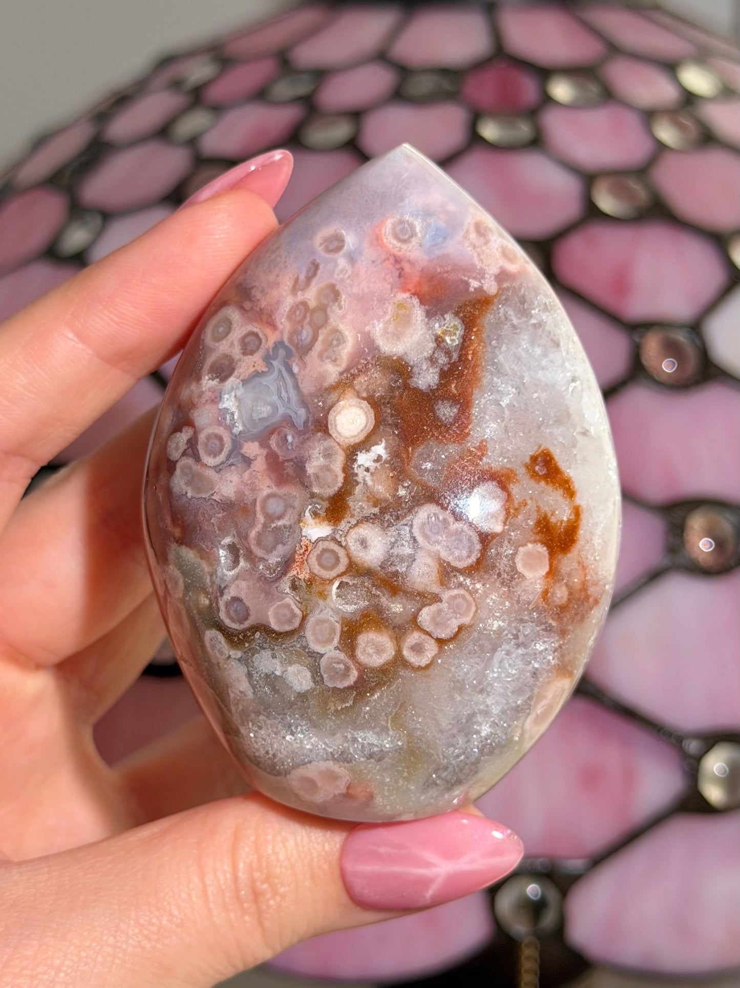 Flower agate x pink amethyst flame