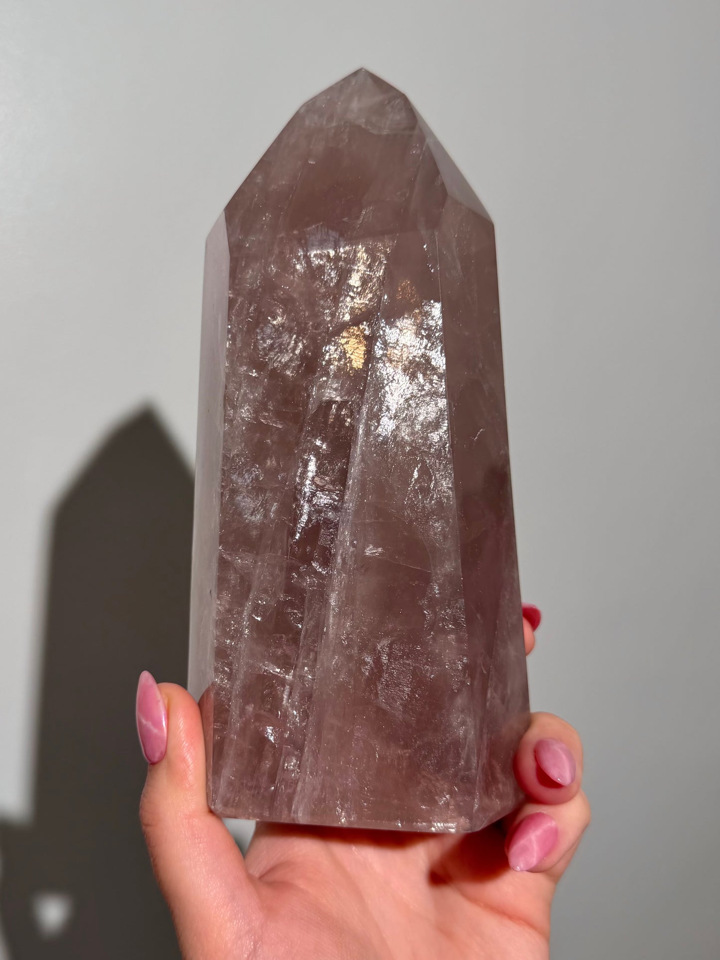 Statement Purple “iced tea” star rose quartz tower