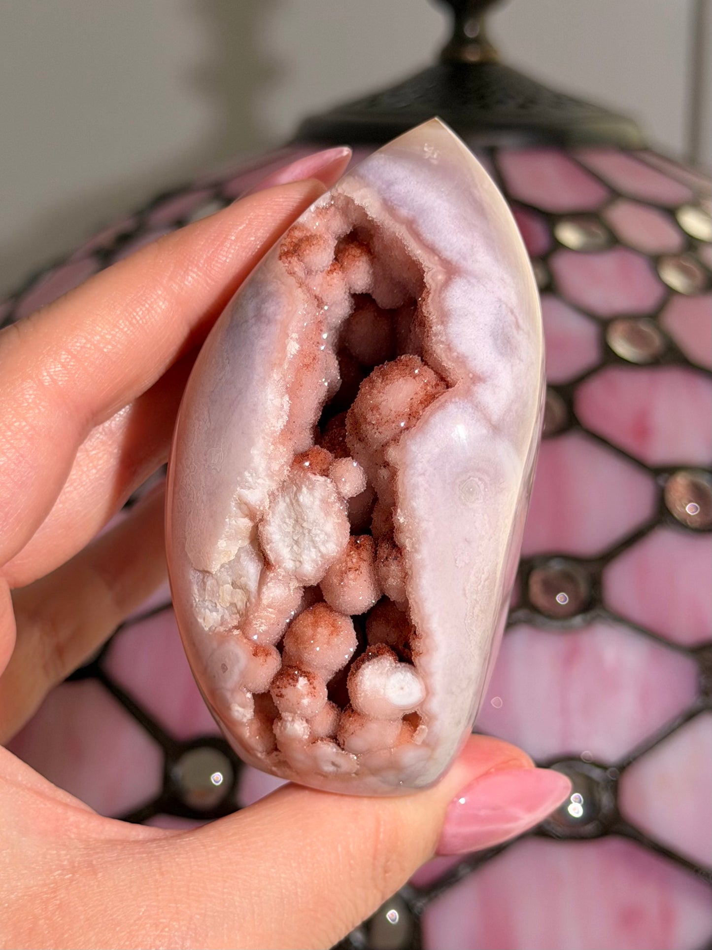 Flower agate x pink amethyst flame