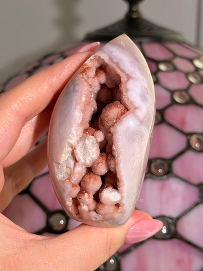Flower agate x pink amethyst flame