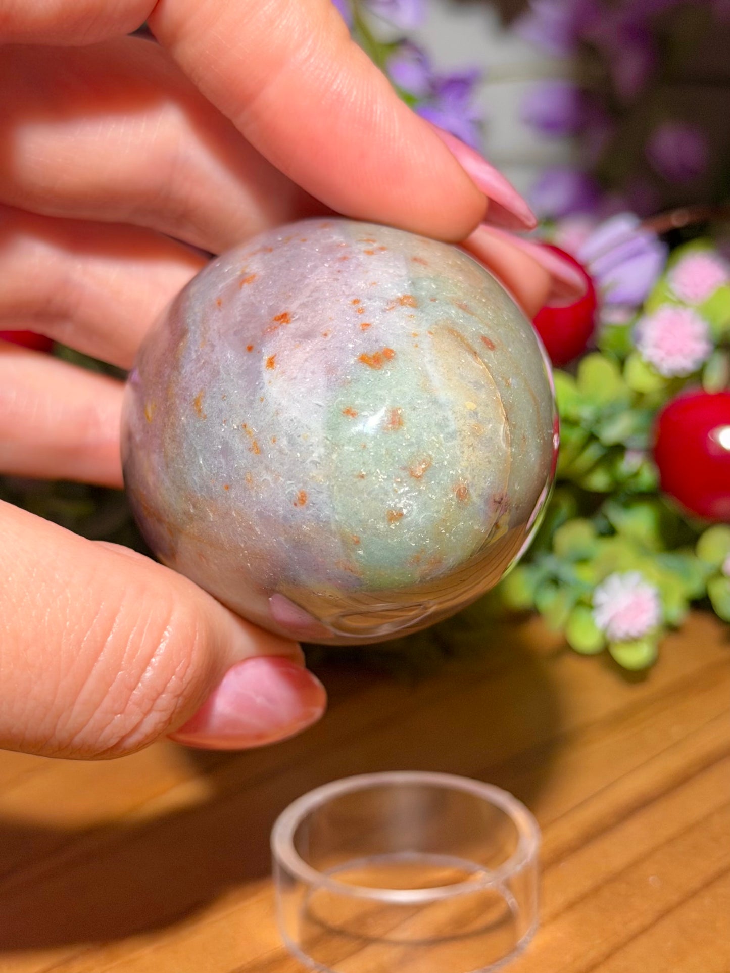 Pastel purple sea jasper egg