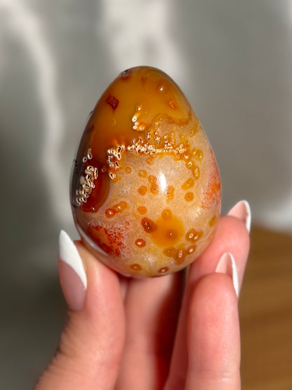 Mossy caramel carnelian egg